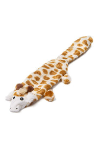 Animate Flat Giraffe Plush Dog Toy (Orange/White) (14.9 x 2.7 x 1.1in)