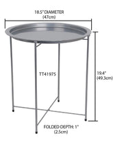 Load image into Gallery viewer, Foldable Round Multi-Purpose Side Accent Metal Table, Matte Black