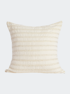 Cartagena Pillow - Ivory With Ivory Stripes