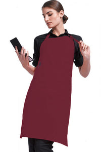 Premier Ladies/Womens Colours Bip Apron With Pocket / Workwear (Burgundy) (One Size)