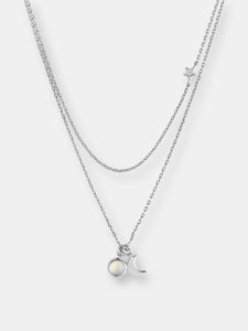 Moon, Moonstone, & Star Layered Necklace
