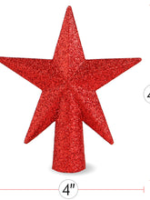 Load image into Gallery viewer, Glitter Star Tree Topper - Christmas Red Decorative Holiday Bethlehem Star Ornament