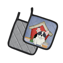 Load image into Gallery viewer, Dog House Collection French Bulldog Piebald Pair of Pot Holders