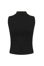 Load image into Gallery viewer, Skinni Fit Womens/Ladies High Neck Crop Vest Top (Black)