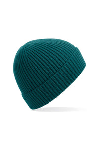 Engineered Knit Ribbed Beanie - Ocean Green