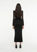 Load image into Gallery viewer, Long Sleeve Sheer Knit Midi Dress
