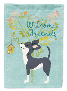 11 x 15 1/2 in. Polyester Welcome Friends Black White Chihuahua Garden Flag 2-Sided 2-Ply