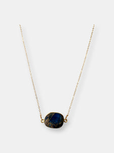 Mrs. Parker Simple Chain Gold Necklace in Blue Mojave Copper Turquoise