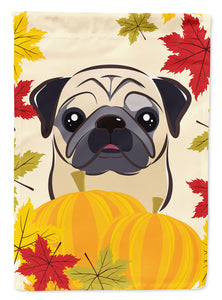 Fawn Pug Thanksgiving Garden Flag 2-Sided 2-Ply