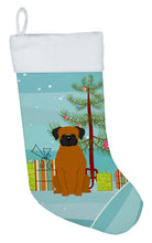 Load image into Gallery viewer, Merry Christmas Tree Fawn Boxer Christmas Stocking