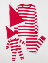 Load image into Gallery viewer, Red &amp; White Striped Cotton Pajamas