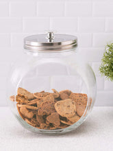 Load image into Gallery viewer, X-Large 131.87 oz. Round Glass Candy Storage Jar with Stainless Steel Top, Clear
