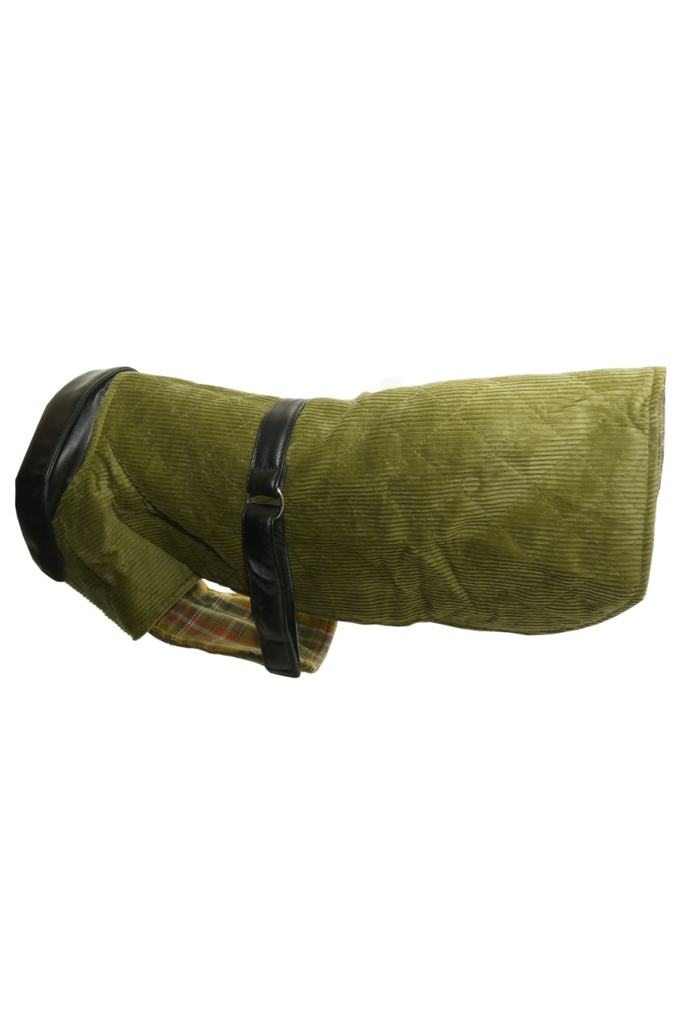 Vital Pet Products Corduroy And Leather Dog Coat (Green) (18in) (18in)