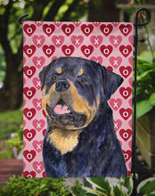 Load image into Gallery viewer, 11 x 15 1/2 in. Polyester Rottweiler Hearts Love and Valentine&#39;s Day Portrait Garden Flag 2-Sided 2-Ply