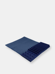 Michael Graves Design 11 Slot Plastic Dish Drying Rack with Super Absorbent Mat, Indigo