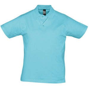 SOLS Mens Prescott Jersey Short Sleeve Polo Shirt (Blue Atoll)
