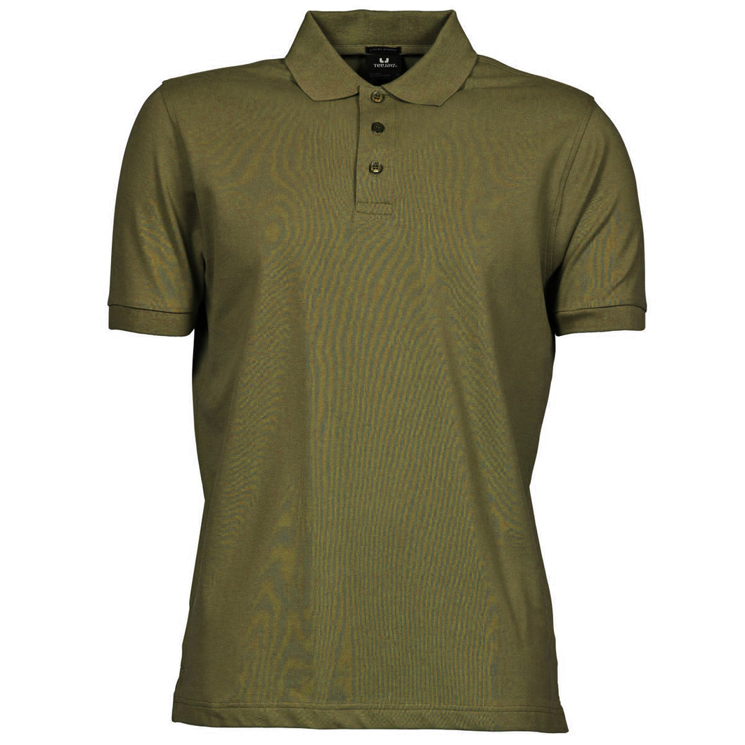 Tee Jays Mens Luxury Stretch Short Sleeve Polo Shirt (Olive Green)