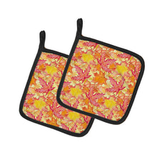 Load image into Gallery viewer, Fall Leaves Watercolor Red Pair of Pot Holders