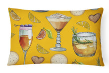 Load image into Gallery viewer, 12 in x 16 in  Outdoor Throw Pillow Drinks and Cocktails Gold Canvas Fabric Decorative Pillow