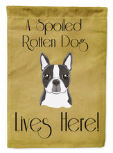 Load image into Gallery viewer, 11&quot; x 15 1/2&quot; Polyester Boston Terrier Spoiled Dog Lives Here Garden Flag 2-Sided 2-Ply