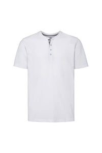 Russell Mens Henley HD T-Shirt (White)