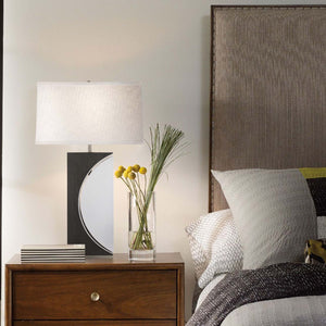 Nova of California Half Moon 30" Table Lamp in Charcoal Gray and Brushed Nickel with 4-Way Rotary switch