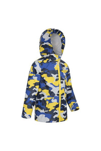 Childrens/Kids Raindrop Camo Waterproof Jacket And Trousers Set - Pale Yellow