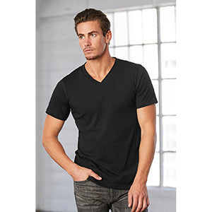 Canvas Mens Jersey Short Sleeve V-Neck T-Shirt (Black)