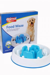 Animal Instincts Food Maze Bowl (White/Blue) (One Size)