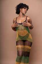 Load image into Gallery viewer, Marley Mesh Dress - One Love Green/Black/Gold
