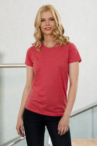 Russell Womens Slim Fit Longer Length Short Sleeve T-Shirt (Red Marl)