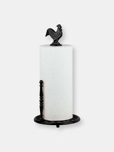Load image into Gallery viewer, Cast Iron Rooster Paper Towel Holder, Black