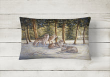 Load image into Gallery viewer, 12 in x 16 in  Outdoor Throw Pillow Wolves by Daphne Baxter Canvas Fabric Decorative Pillow