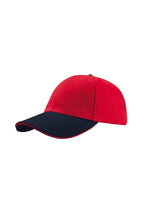 Load image into Gallery viewer, Liberty Sandwich Heavy Brush Cotton 6 Panel Cap - Red/Navy
