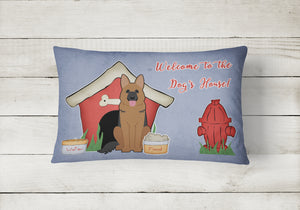 12 in x 16 in  Outdoor Throw Pillow Dog House Collection German Shepherd Canvas Fabric Decorative Pillow