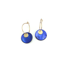 Load image into Gallery viewer, Shell Electric Blue Earrings