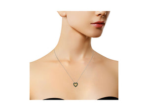 14K Yellow Gold Plated .925 Sterling Silver 1/2 cttw Color Treated Diamond Heart Pendant Necklace
