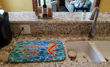 Load image into Gallery viewer, 14 in x 21 in Seahorse Welcome Dish Drying Mat