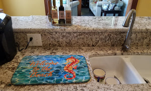 14 in x 21 in Seahorse Welcome Dish Drying Mat
