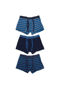 Tom Franks Boys Trunks With Keyhole Underwear (3 Pack) (NAVY/BLUE)