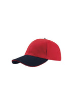 Load image into Gallery viewer, Liberty Sandwich Heavy Brush Cotton 6 Panel Cap, Pack Of 2 - Red/Navy