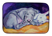 Load image into Gallery viewer, 14 in x 21 in Weimaraner Snuggle Bunny Dish Drying Mat