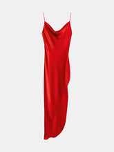 Load image into Gallery viewer, Cowl with High Slit Slip Dress