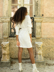 The Greta Dress | White Cotton Linen