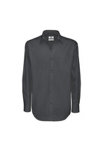 Load image into Gallery viewer, B&amp;C Mens Sharp Twill Cotton Long Sleeve Shirt / Mens Shirts (Dark Grey)