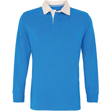 Load image into Gallery viewer, Asquith &amp; Fox Mens Classic Fit Long Sleeve Vintage Rugby Shirt (Sapphire)