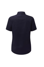 Load image into Gallery viewer, Russell Collection Ladies/Womens Short Sleeve Poly-Cotton Easy Care Poplin Shirt (French Navy)