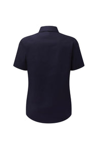 Russell Collection Ladies/Womens Short Sleeve Poly-Cotton Easy Care Poplin Shirt (French Navy)
