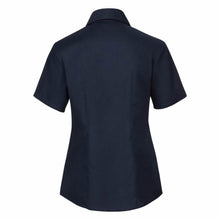 Load image into Gallery viewer, Russell Collection Ladies/Womens Short Sleeve Easy Care Oxford Shirt (Bright Navy)