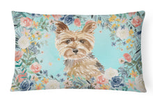 Load image into Gallery viewer, 12 in x 16 in  Outdoor Throw Pillow Yorkie Canvas Fabric Decorative Pillow